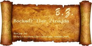 Bockmüller Zinajda névjegykártya